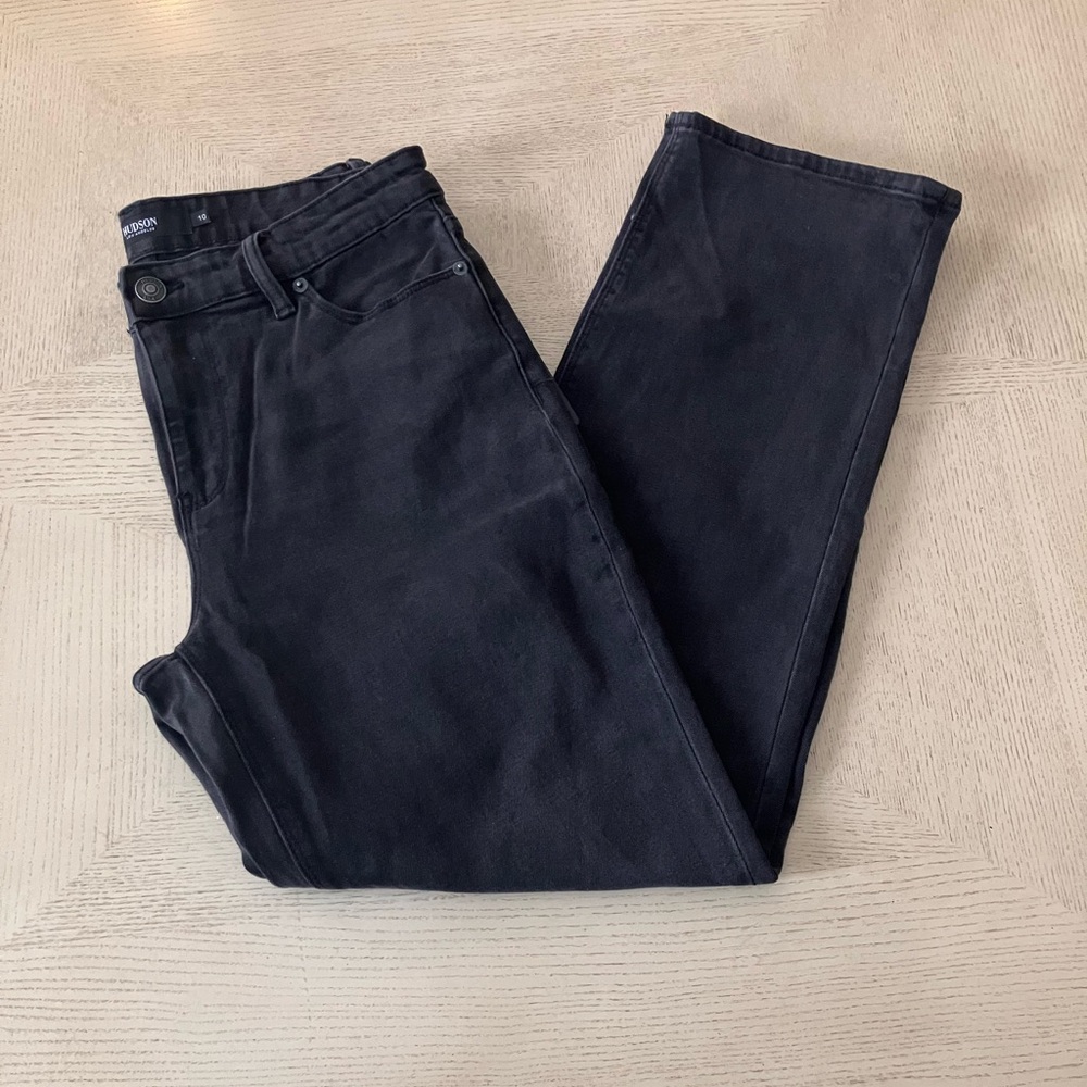 Hudson Jeans Women’s Dark Gray High Rise Straight Leg Jeans Size 10 Inseam 28.5”